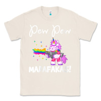 Natural womens pew madafakas funny fantasy unicorn with rainbow gun   white v Classic Tee - linhVisuals