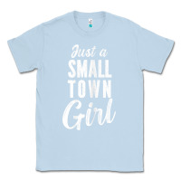 Dusty Blue womens just a small town girl journey t shirt Classic Tee - linhVisuals
