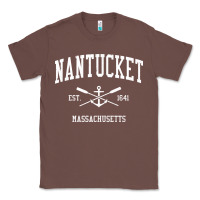Chestnut nantucket ma vintage crossed oars & boat anchor sports pullover hoodie Classic Tee - linhVisuals