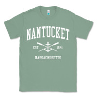 Sage nantucket ma vintage crossed oars & boat anchor sports pullover hoodie Classic Tee - linhVisuals