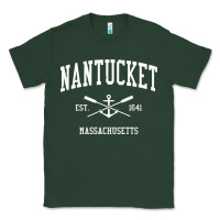 Nantucket Ma Vintage Crossed Oars & Boat Anchor Sports Pullover Hoodie Classic Tee | Teevron