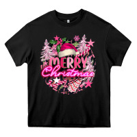 Black pink merry christmas Heavy Core Tee - FaDigitalArtStudio
