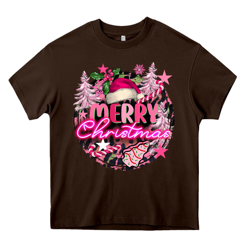 Pink Merry Christmas Heavy Core Tee by FaDigitalArtStudio | Teevron