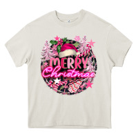 Cream pink merry christmas Heavy Core Tee - FaDigitalArtStudio