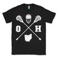 Black ohio lacrosse sticks & helmet state outline lax player t shirt Classic Tee - linhVisuals