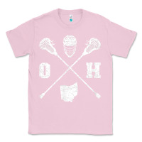 Bubblegum Pink ohio lacrosse sticks & helmet state outline lax player t shirt Classic Tee - linhVisuals