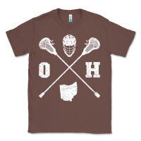 Chestnut ohio lacrosse sticks & helmet state outline lax player t shirt Classic Tee - linhVisuals