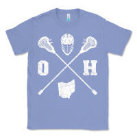 Colony Blue ohio lacrosse sticks & helmet state outline lax player t shirt Classic Tee - linhVisuals