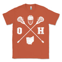 Copper ohio lacrosse sticks & helmet state outline lax player t shirt Classic Tee - linhVisuals