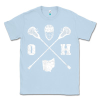 Dusty Blue ohio lacrosse sticks & helmet state outline lax player t shirt Classic Tee - linhVisuals
