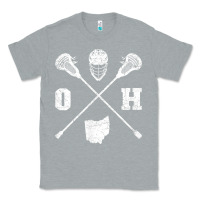 Heather Grey ohio lacrosse sticks & helmet state outline lax player t shirt Classic Tee - linhVisuals