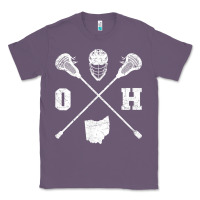 Lavender ohio lacrosse sticks & helmet state outline lax player t shirt Classic Tee - linhVisuals