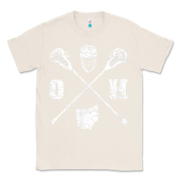 Natural ohio lacrosse sticks & helmet state outline lax player t shirt Classic Tee - linhVisuals