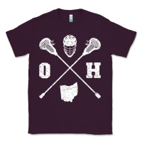 Plum ohio lacrosse sticks & helmet state outline lax player t shirt Classic Tee - linhVisuals