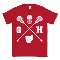 Red ohio lacrosse sticks & helmet state outline lax player t shirt Classic Tee - linhVisuals