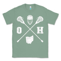 Sage ohio lacrosse sticks & helmet state outline lax player t shirt Classic Tee - linhVisuals
