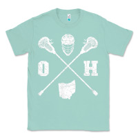 Seafoam ohio lacrosse sticks & helmet state outline lax player t shirt Classic Tee - linhVisuals