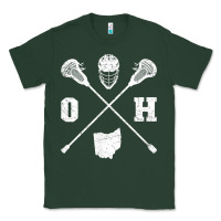 Sports Green ohio lacrosse sticks & helmet state outline lax player t shirt Classic Tee - linhVisuals