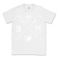 White ohio lacrosse sticks & helmet state outline lax player t shirt Classic Tee - linhVisuals