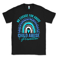 No Excuse Child Abuse Prevention Awareness Leopard Rainbow T Shirt Classic Tee | Teevron