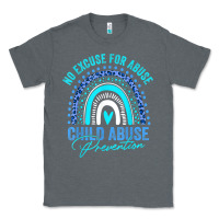 Charcoal Heather no excuse child abuse prevention awareness leopard rainbow t shirt Classic Tee - linhVisuals