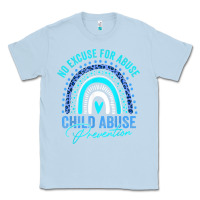 Dusty Blue no excuse child abuse prevention awareness leopard rainbow t shirt Classic Tee - linhVisuals