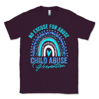 Plum no excuse child abuse prevention awareness leopard rainbow t shirt Classic Tee - linhVisuals