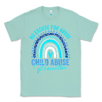 Seafoam no excuse child abuse prevention awareness leopard rainbow t shirt Classic Tee - linhVisuals