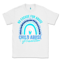 White no excuse child abuse prevention awareness leopard rainbow t shirt Classic Tee - linhVisuals