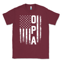 Burgundy opa gift america flag gift for men father's day pullover hoodie Classic Tee - linhVisuals