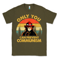 Army Green vintage only you can prevent communism funny bear camping t shirt Classic Tee - linhVisuals
