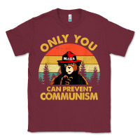Burgundy vintage only you can prevent communism funny bear camping t shirt Classic Tee - linhVisuals