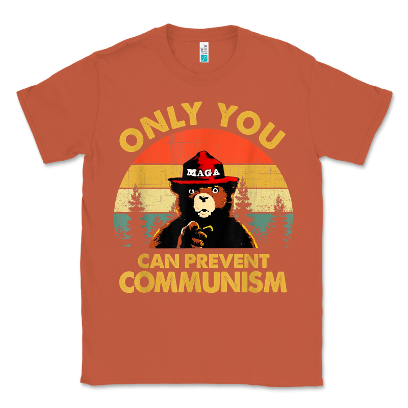 Vintage Only You Can Prevent Communism Funny Bear Camping T Shirt Classic Tee by linhVisuals | Teevron