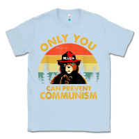Dusty Blue vintage only you can prevent communism funny bear camping t shirt Classic Tee - linhVisuals