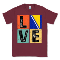 Burgundy vintage retro i love bosnia flag for bosnian pride gift t shirt Classic Tee - linhVisuals