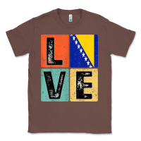Chestnut vintage retro i love bosnia flag for bosnian pride gift t shirt Classic Tee - linhVisuals