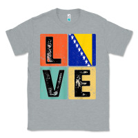 Heather Grey vintage retro i love bosnia flag for bosnian pride gift t shirt Classic Tee - linhVisuals