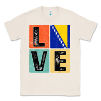 Natural vintage retro i love bosnia flag for bosnian pride gift t shirt Classic Tee - linhVisuals