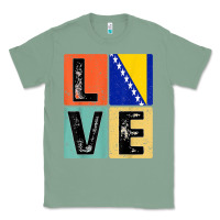 Sage vintage retro i love bosnia flag for bosnian pride gift t shirt Classic Tee - linhVisuals