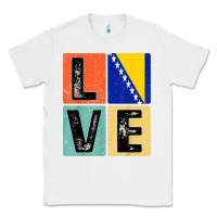 White vintage retro i love bosnia flag for bosnian pride gift t shirt Classic Tee - linhVisuals
