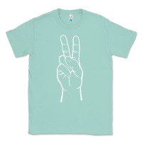 Seafoam peace sign two fingers hand gesture symbol illustration t shirt Classic Tee - linhVisuals