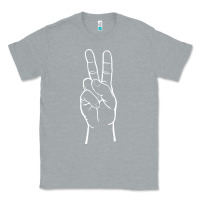Heather Grey peace sign two fingers hand gesture symbol illustration t shirt Classic Tee - linhVisuals
