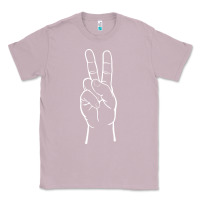 Lilac peace sign two fingers hand gesture symbol illustration t shirt Classic Tee - linhVisuals
