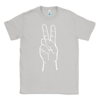 Moon Dust peace sign two fingers hand gesture symbol illustration t shirt Classic Tee - linhVisuals