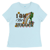 Baby Blue i am not a hugger Ladies Tee - CowhideDigitalArt