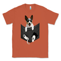 Copper rat terrier dog in pocket, rattie puppy, ratting terrier t shirt Classic Tee - linhVisuals