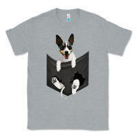 Heather Grey rat terrier dog in pocket, rattie puppy, ratting terrier t shirt Classic Tee - linhVisuals