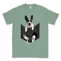 Sage rat terrier dog in pocket, rattie puppy, ratting terrier t shirt Classic Tee - linhVisuals
