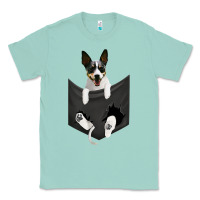 Seafoam rat terrier dog in pocket, rattie puppy, ratting terrier t shirt Classic Tee - linhVisuals