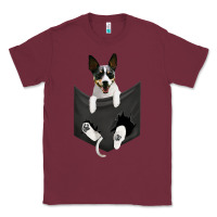 Burgundy rat terrier dog in pocket, rattie puppy, ratting terrier t shirt Classic Tee - linhVisuals